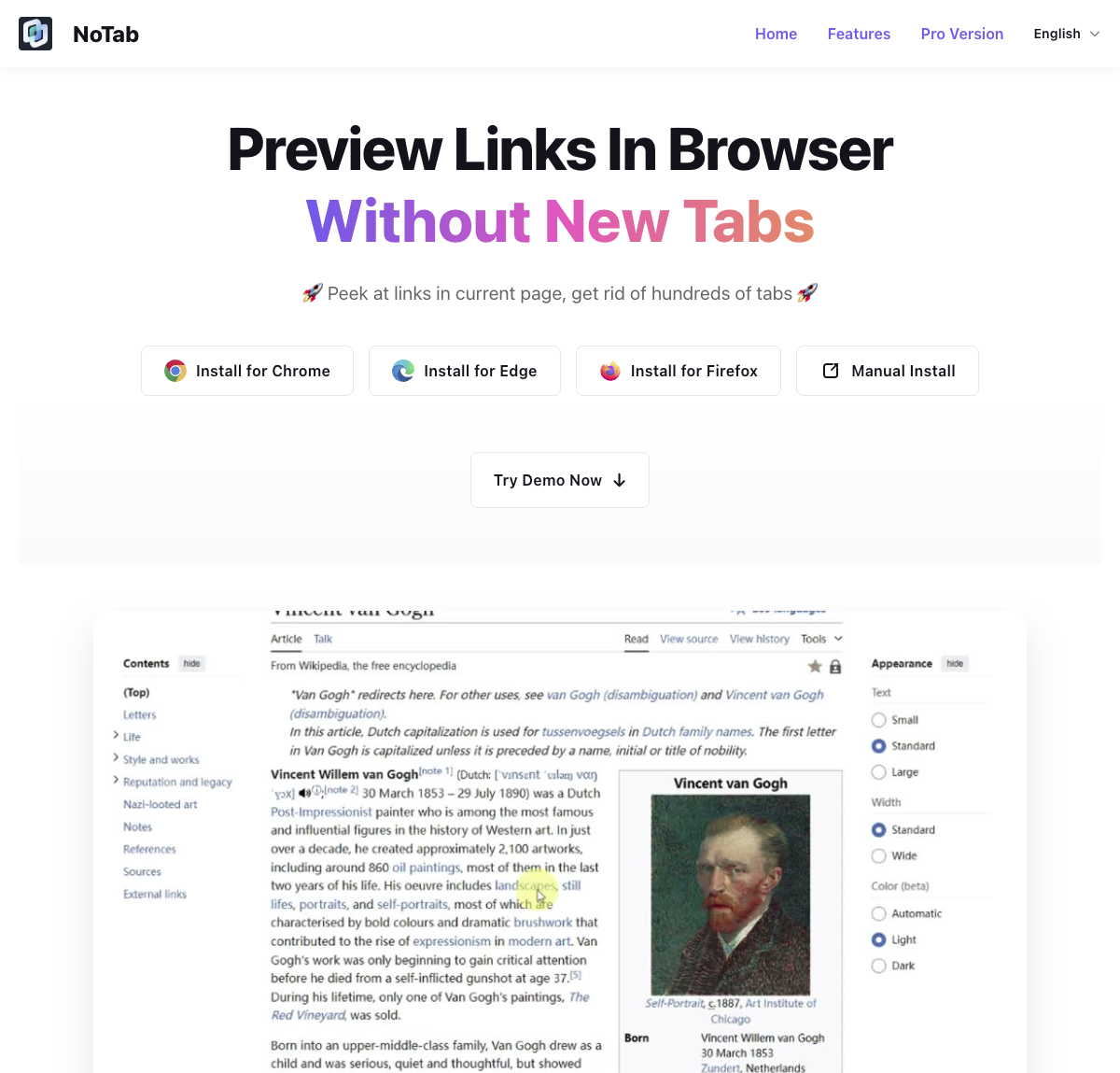 NoTab Plugin Interface