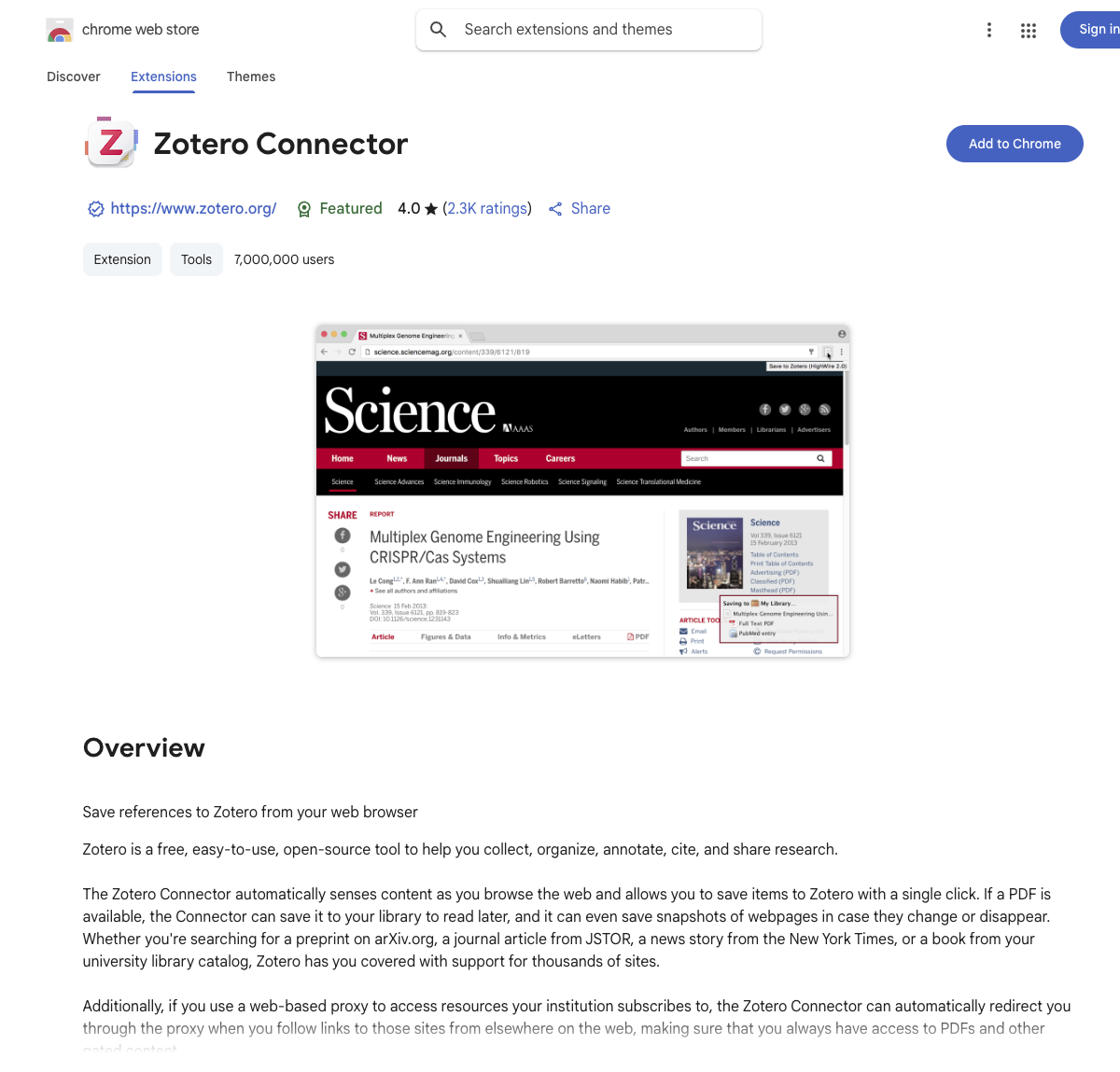 Zotero Connector
